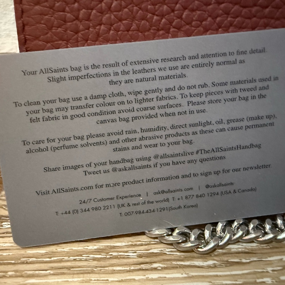 NWOT All Saints Women's Burgundy Crossbody Bag - Picture 10 of 15